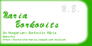 maria borkovits business card